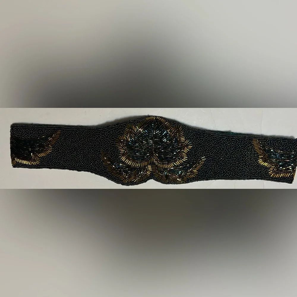 Vintage beaded green belt